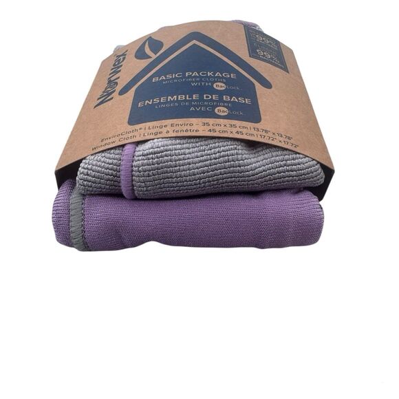 NEW NORWEX PURPLE GRAY MICROFIBER BASIC PACKAGE 1 ENVIRO 1 WINDOW FAST SHIPPING - Picture 3 of 7